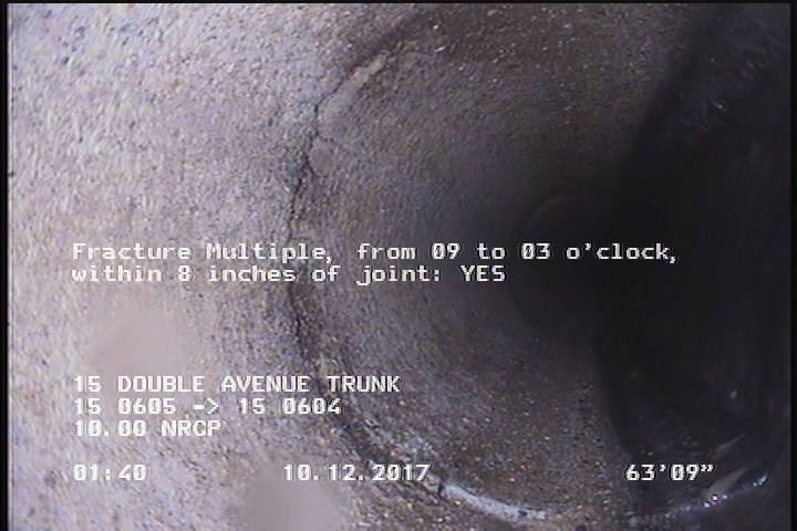 Fracture Multiple, from 09 to 03 o'clock, within 8 inches of joint: YES
