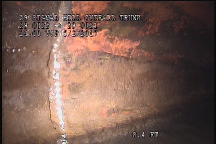 Deposits Attached Grease, 5 %of cross sectional area, from 08 to 04 o'clock, , within 8 inches of joint: YES, Start
