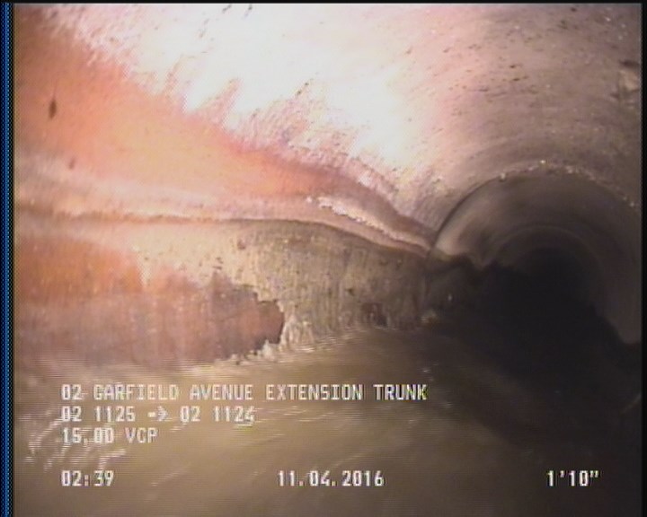 Deposits Attached Grease, 5 %of cross sectional area, from 03 to 09 o'clock, , within 8 inches of joint: YES, Start