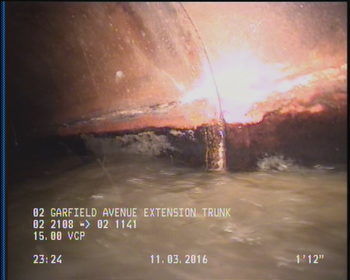 Deposits Attached Grease, 5 %of cross sectional area, from 03 to 09 o'clock, , within 8 inches of joint: YES, Start