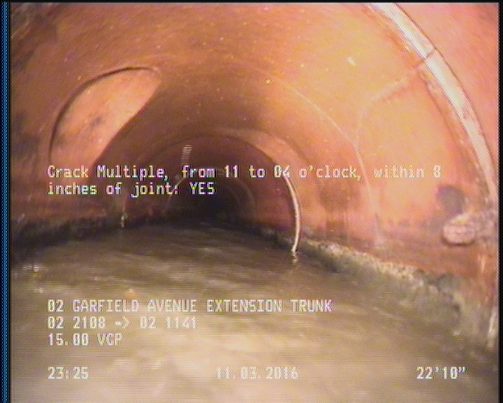 Crack Multiple, from 11 to 04 o'clock, within 8 inches of joint: YES