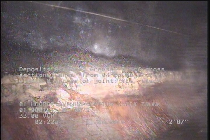 Deposits Attached Grease, 5 %of cross sectional area, from 04 to 08 o'clock, , within 8 inches of joint: YES, Start