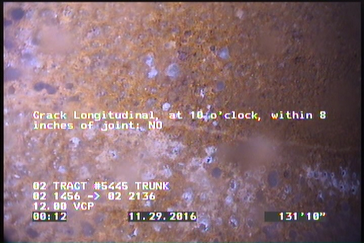 Crack Longitudinal, at 10 o'clock, within 8 inches of joint: NO