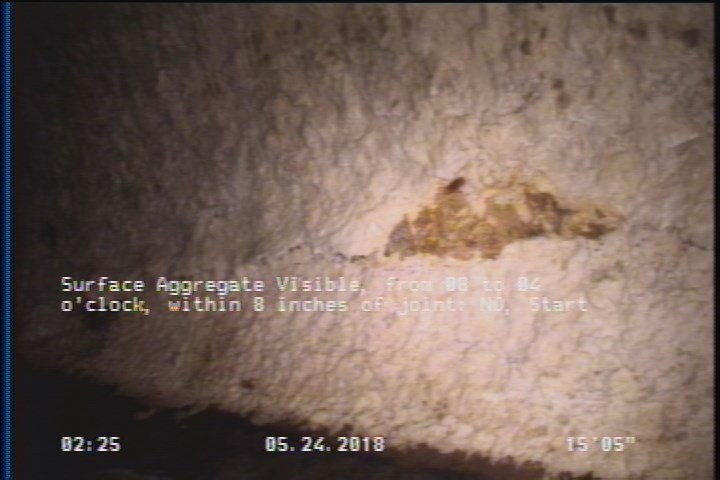 Surface Aggregate Visible, from 08 to 04 o'clock, within 8 inches of joint: NO, Start