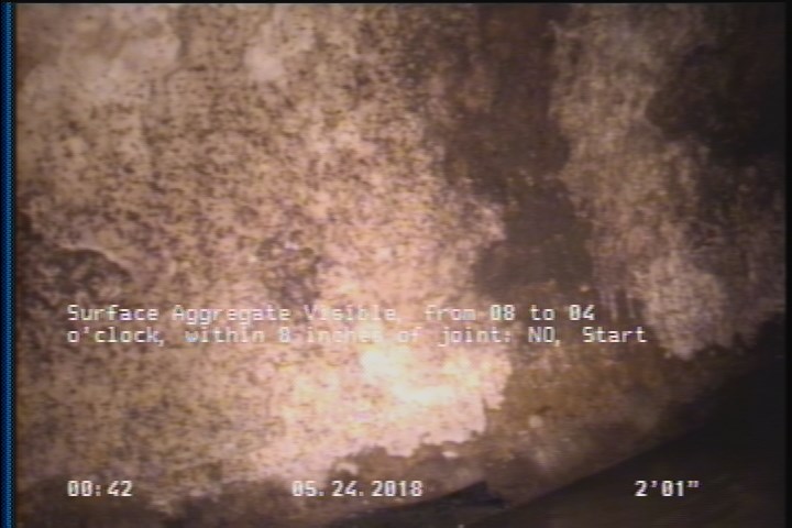 Surface Aggregate Visible, from 08 to 04 o'clock, within 8 inches of joint: NO, Start