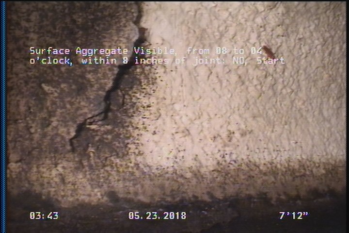 Surface Aggregate Visible, from 08 to 04 o'clock, within 8 inches of joint: NO, Start
