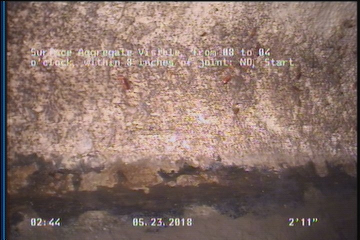 Surface Aggregate Visible, from 08 to 04 o'clock, within 8 inches of joint: NO, Start