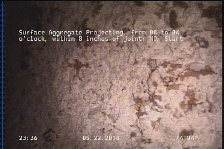 Surface Aggregate Projecting, from 08 to 04 o'clock, within 8 inches of joint: NO, Start