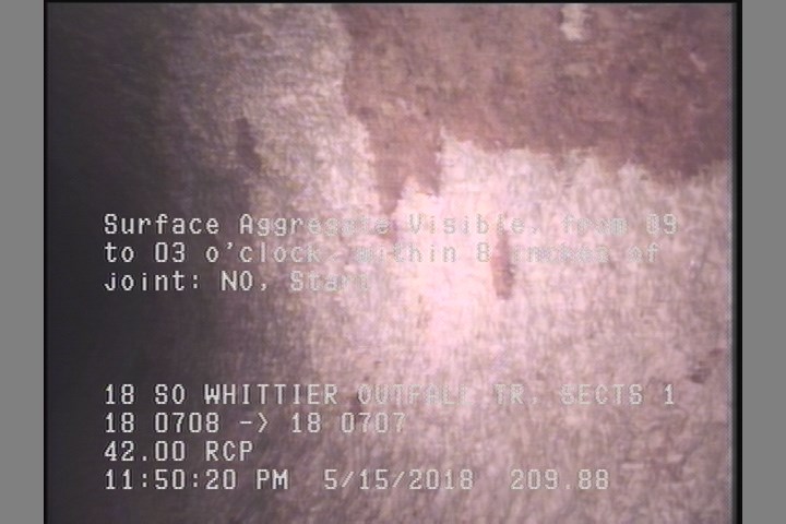 Surface Aggregate Visible, from 09 to 03 o'clock, within 8 inches of joint: NO, Start
