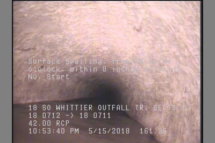Surface Spalling, from 08 to 04 o'clock, within 8 inches of joint: NO, Start