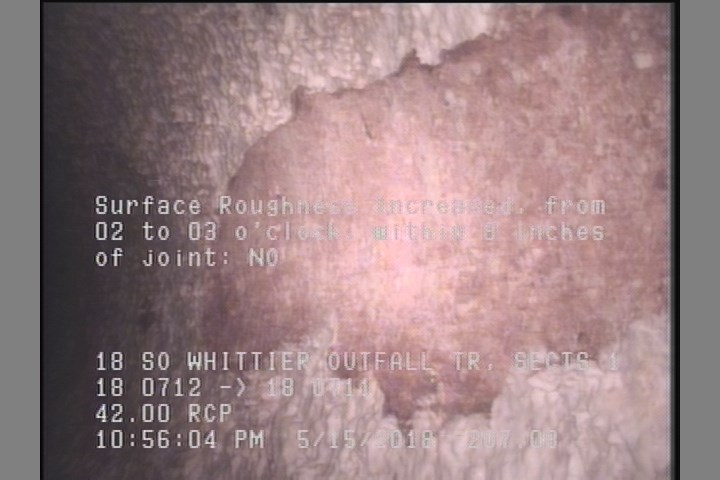 Surface Roughness Increased, from 02 to 03 o'clock, within 8 inches of joint: NO