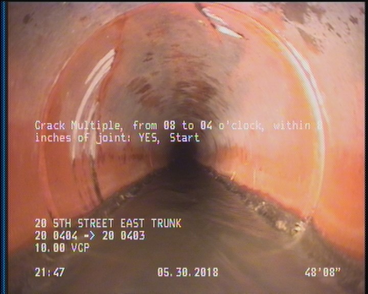 Crack Multiple, from 08 to 04 o'clock, within 8 inches of joint: YES, Start