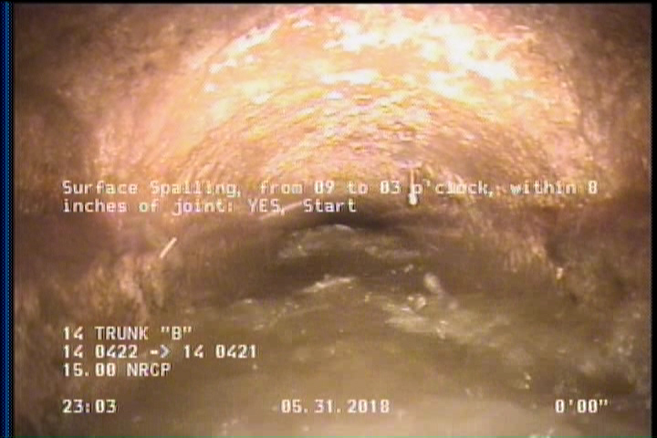 Surface Spalling, from 09 to 03 o'clock, within 8 inches of joint: YES, Start