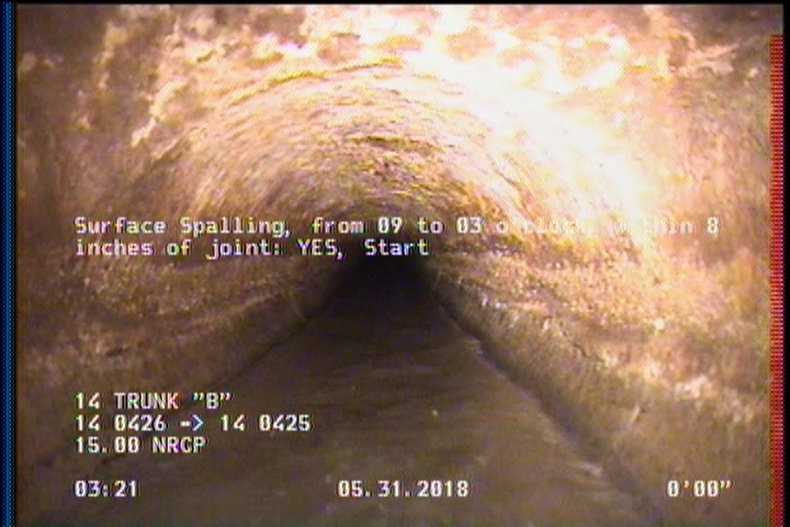 Surface Spalling, from 09 to 03 o'clock, within 8 inches of joint: YES, Start