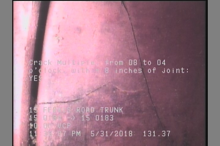 Crack Multiple, from 08 to 04 o'clock, within 8 inches of joint: YES, Start