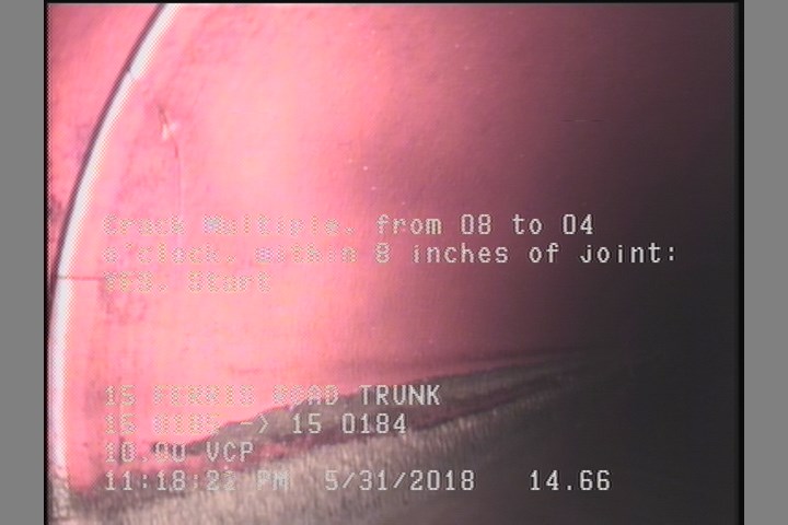 Crack Multiple, from 08 to 04 o'clock, within 8 inches of joint: YES, Start