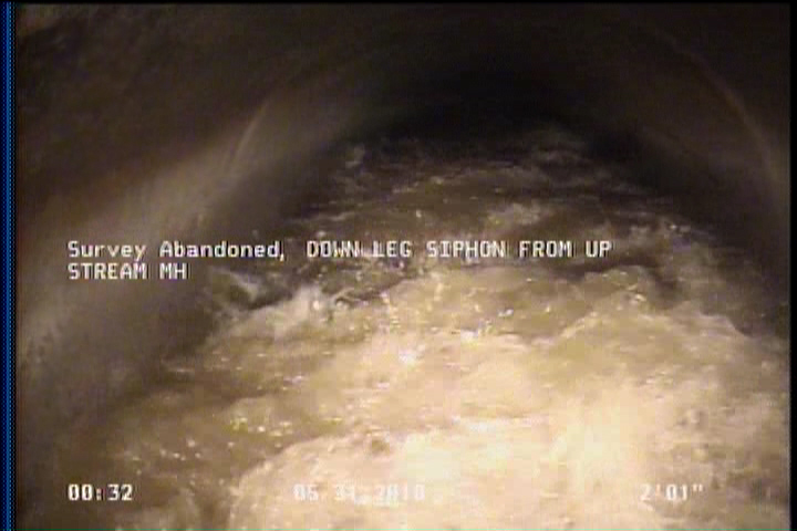 Survey Abandoned - DOWN LEG SIPHON FROM UP STREAM MH