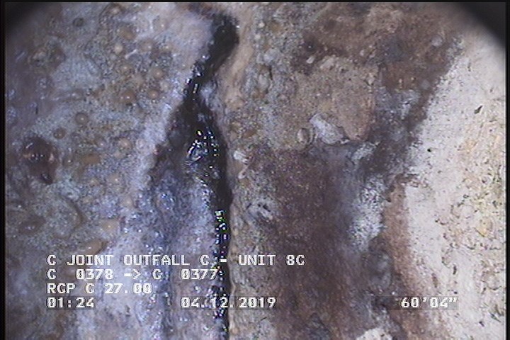 Infiltration Dripper, from 11 to 01 o'clock, within 8 inches of joint: YES