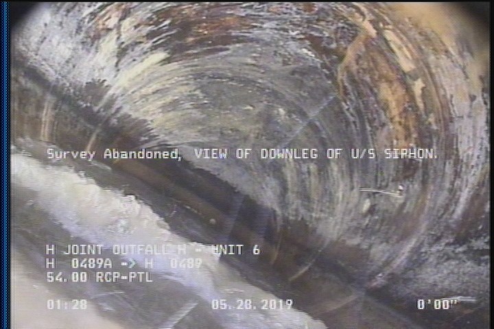 Survey Abandoned - VIEW OF DOWNLEG OF U/S SIPHON.