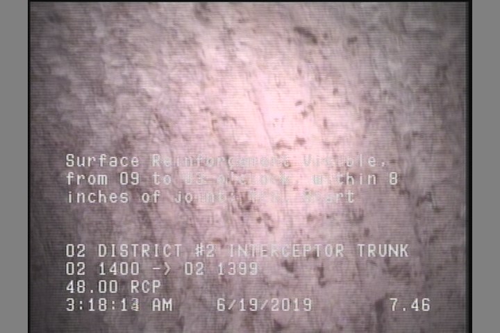 Surface Reinforcement Visible, from 09 to 03 o'clock, within 8 inches of joint: YES, Start