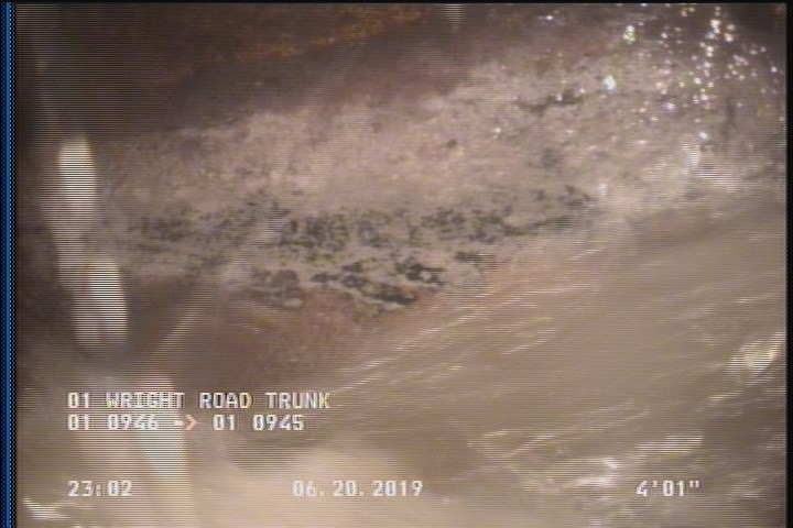 Deposits Attached Grease, 5 %of cross sectional area, from 04 to 08 o'clock, , within 8 inches of joint: YES, Start