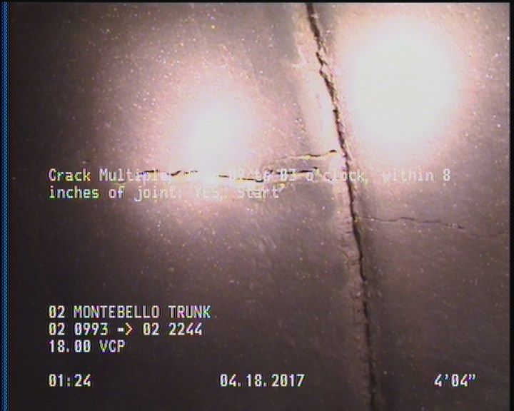 Crack Multiple, from 09 to 03 o'clock, within 8 inches of joint: YES, Start