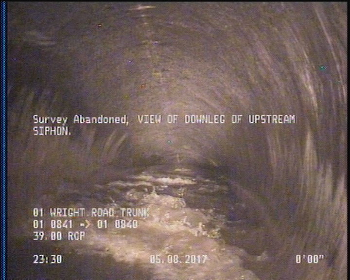Survey Abandoned - VIEW OF DOWNLEG OF UPSTREAM SIPHON.
