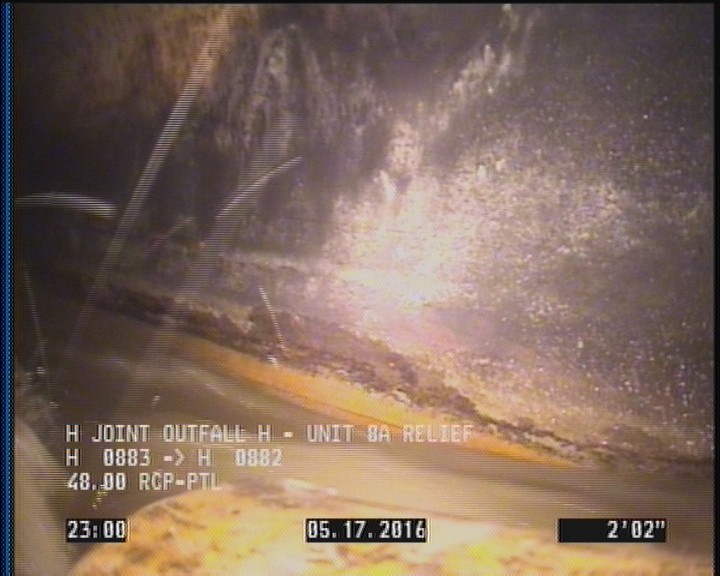 Deposits Attached Grease, 5 %of cross sectional area, from 05 to 07 o'clock, , within 8 inches of joint: YES, Start