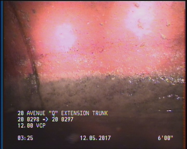 Deposits Attached Grease, 5 %of cross sectional area, from 04 to 08 o'clock, , within 8 inches of joint: YES, Start