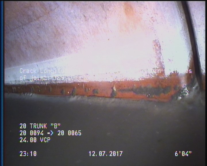 Deposits Attached Grease, 5 %of cross sectional area, from 04 to 08 o'clock, , within 8 inches of joint: YES, Start