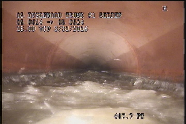 Water Level, Sag in pipe, 45 %of cross sectional area, Finish