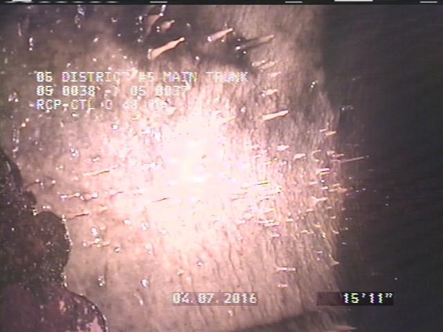 Deposits Attached Grease, 10 %of cross sectional area, from 08 to 04 o'clock, , within 8 inches of joint: NO