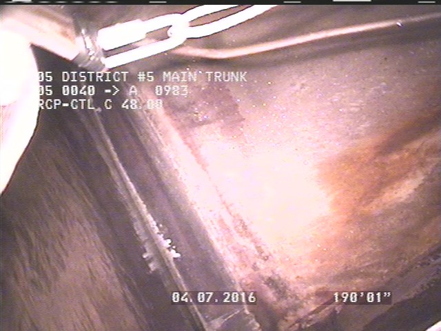 Downstream Manhole, Survey Ends - 5:15AM STOPLOG IN PLACE NO FLOW DOWNSTREAM