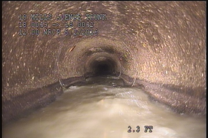 Upstream Manhole, Survey Begins - 9:33 AM