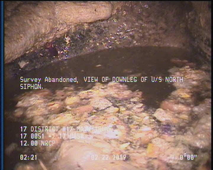 Survey Abandoned - VIEW OF DOWNLEG OF U/S NORTH SIPHON.