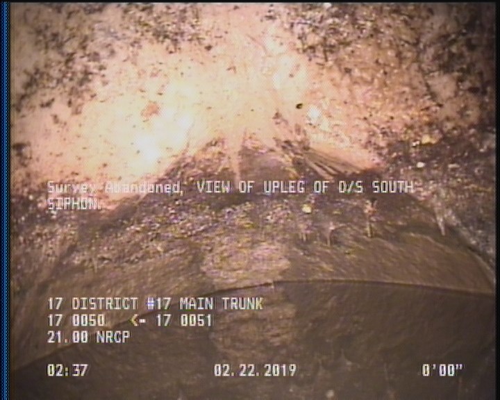 Survey Abandoned - VIEW OF UPLEG OF D/S SOUTH SIPHON.