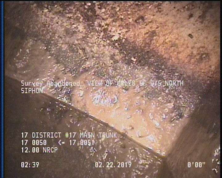 Survey Abandoned - VIEW OF UPLEG OF D/S NORTH SIPHON.
