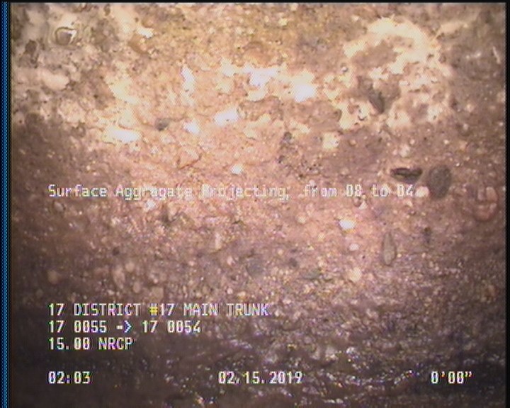 Surface Aggregate Projecting, from 08 to 04 o'clock, within 8 inches of joint: YES, Start