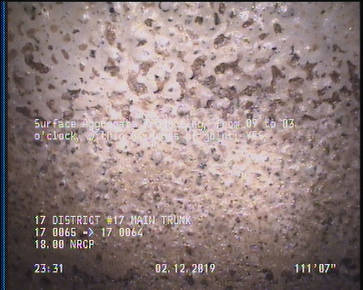 Surface Aggregate Projecting, from 09 to 03 o'clock, within 8 inches of joint: YES, Start
