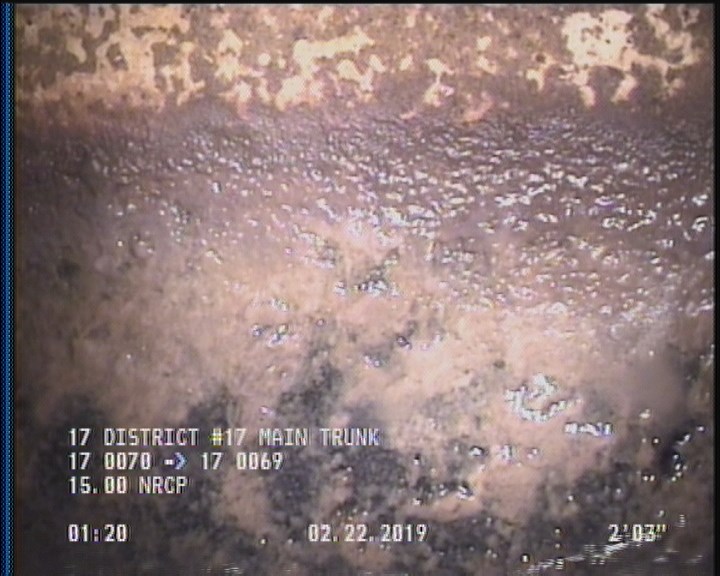 Deposits Attached Grease, 5 %of cross sectional area, from 03 to 09 o'clock, , within 8 inches of joint: YES, Start
