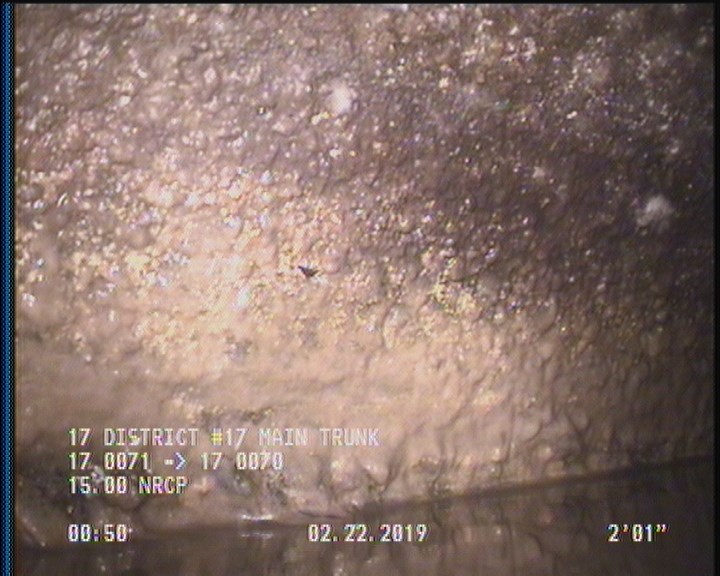 Deposits Attached Grease, 5 %of cross sectional area, from 02 to 10 o'clock, , within 8 inches of joint: YES, Start