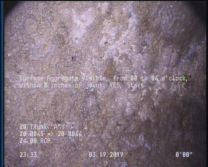 Surface Aggregate Visible, from 08 to 04 o'clock, within 8 inches of joint: YES, Start