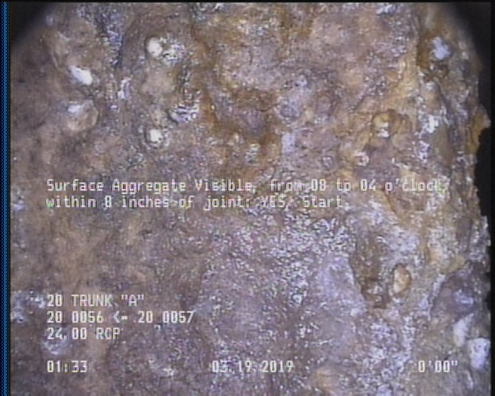 Surface Aggregate Visible, from 08 to 04 o'clock, within 8 inches of joint: YES, Start