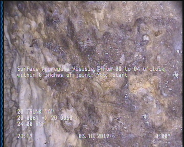 Surface Aggregate Visible, from 08 to 04 o'clock, within 8 inches of joint: YES, Start
