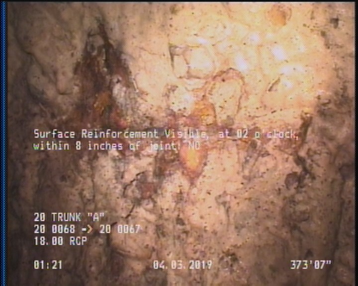 Surface Reinforcement Visible, from 10 to 02 o'clock, within 8 inches of joint: YES, Start
