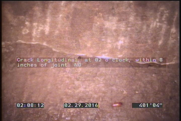 Surface Spalling, at 02 o'clock, within 8 inches of joint: YES