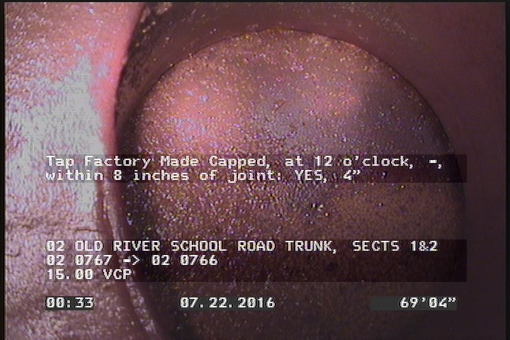 Tap Factory Made Capped, at 12 o'clock, -, within 8 inches of joint: YES, 4"