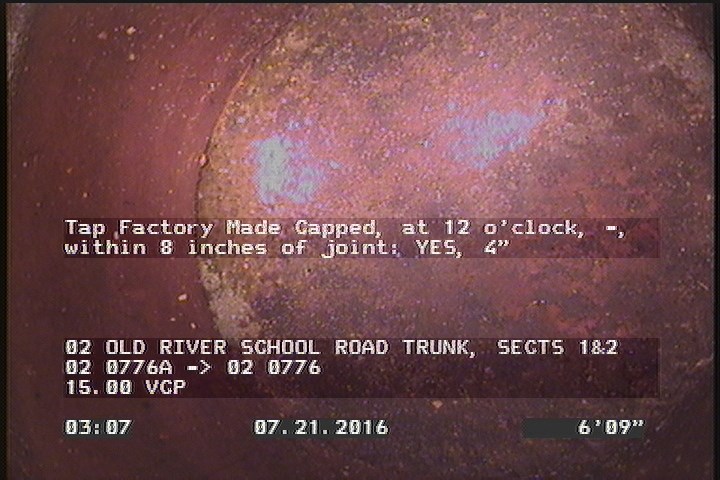 Tap Factory Made Capped, at 12 o'clock, -, within 8 inches of joint: YES, 4"