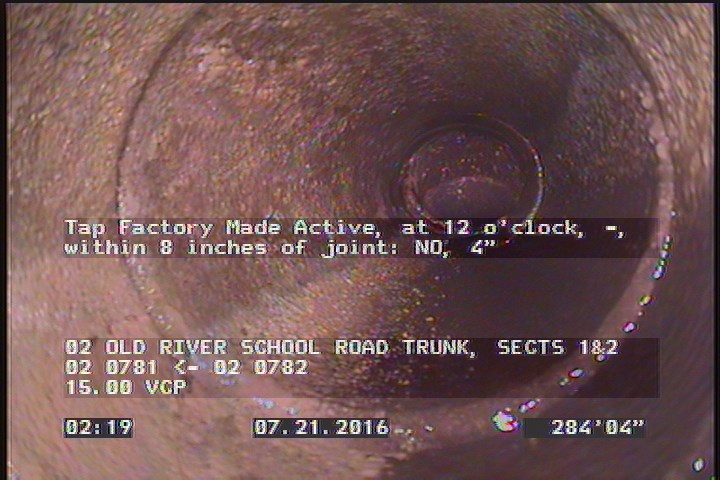 Tap Factory Made Active, at 12 o'clock, -, within 8 inches of joint: NO, 4"