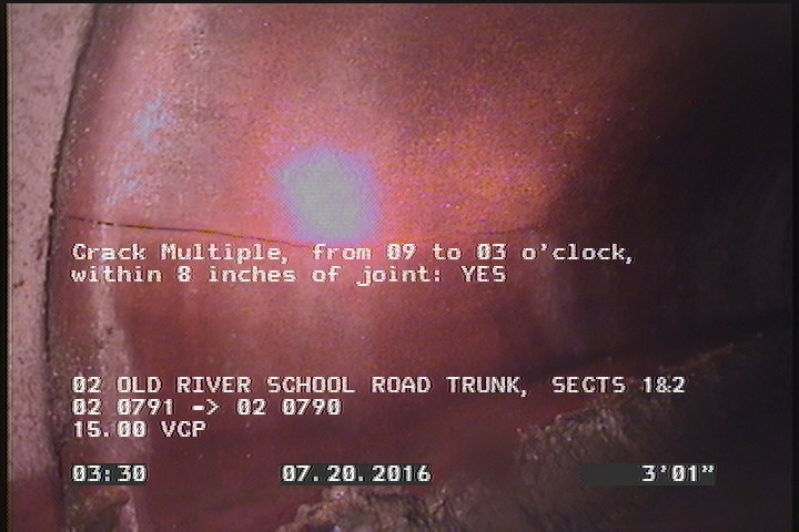 Crack Multiple, from 09 to 03 o'clock, within 8 inches of joint: YES